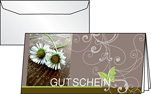 SIGEL DC402 Gutschein-Karten Favourite, 10er Set mit Umschlägen, DIN lang