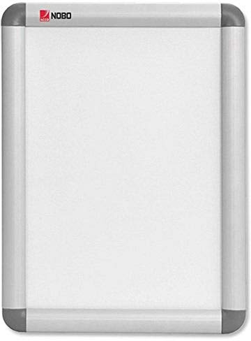 Nobo Premium Plus Plakatrahmen mit Klapprahmen, Größe A2, Wandbefestigung durch Eckmontage, Aluminiumrahmen, Entspiegelte Kunststoff-Abdeckung, Silber, 1902212