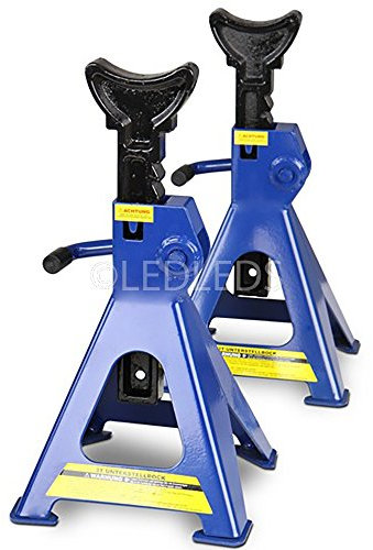 LED LEDS COPPIA DI CAVALLETTI PROFESSIONALI DA 3 TONNELLATE PER AUTO MOTO MECCANICO 3t 2