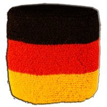 Flaggenfritze Schweißband Deutschland, 1 Stück, 7 x 8 cm, für Erwachsene und Jugendliche, Sport/Fitness/Yoga, modisches Fan-Accessoire