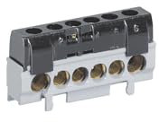 Legrand - Morsettiera di ripartizione fase IP 2X, 1 connessione 10A, 35 mm2, lunghezza 62 mm, colore: Nero