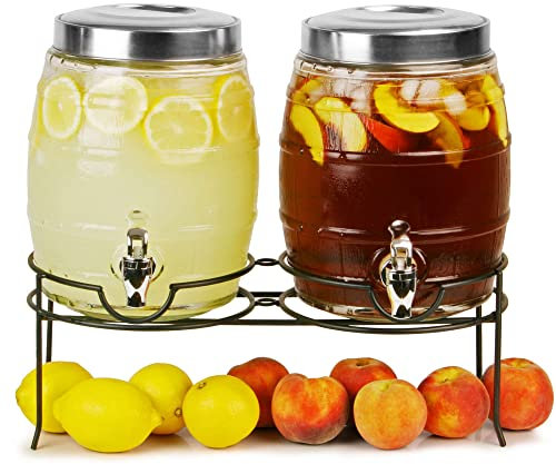 Bar@drinkstuff Dual Barrel Beverage 10ltr Dispenser with Stand, DS28541, Single