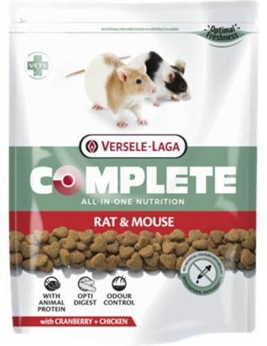 Versele-Laga Complete Rat & Mouse | 500 g | Alimento Completo para Ratas y Ratones | Extruidos Todo-en-uno | Enriquecido con Guisantes y arándanos | con Pollo como proteína Animal