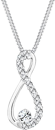 Elli Necklace Women infinity Pendant Precious with Crystals in 925 Sterling Silver