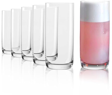 Stölzle Lausitz Verres Long Drink Classic Lot de 6 325ml – Élégants Gobelets en Cristal Idéaux pour Cocktails, Jus, Eau & Plus – Résistants et Compatibles Lave-Vaisselle