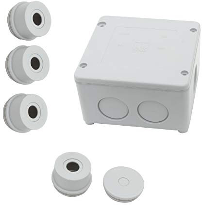 REV 6-fach Abzweigkasten-Verteilerdose 115 x 115 x 66 mm, IP54, Kunststoff, Grau, 6-fach