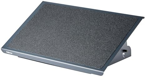Fellowes Poggiapiedi da Scrivania Heavy Duty Professional Series, Regolabile in Altezza, Poggia Piedi Ergonomico per Casa e Ufficio, Con Piattaforma Basculante, Accreditato FIRA, Colore Nero