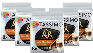 Tassimo L'OR Caramel Latte Macchiato Coffee Pods x8 (Pack of 5, Total 40 Drinks)