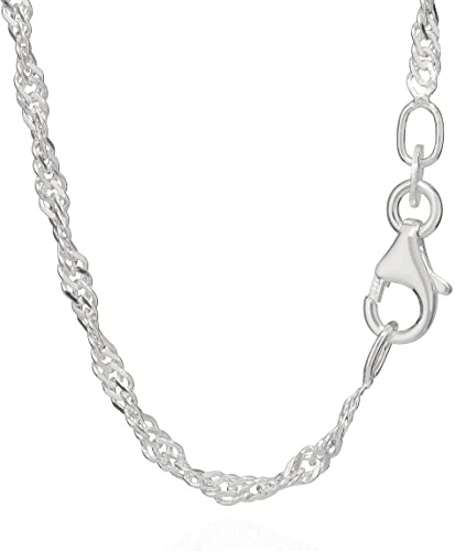 NKlaus echte 925er Sterlingsilber Silber Singapur Kette gedreht 1,90mm breit