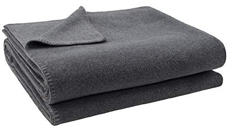 Soft-Fleece-Decke – Polarfleece-Decke mit Häkelstich – flauschige Kuscheldecke – 220x240 cm – 940 medium grey mel. - von ’zoeppritz since 1828’