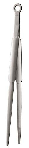RÖSLE Spitzzange, Hochwertige Zange zum gezielten Greifen und Wenden von Speisen beim Grillen oder Braten, Edelstahl 18/10, spülmaschinengeeignet, Silber