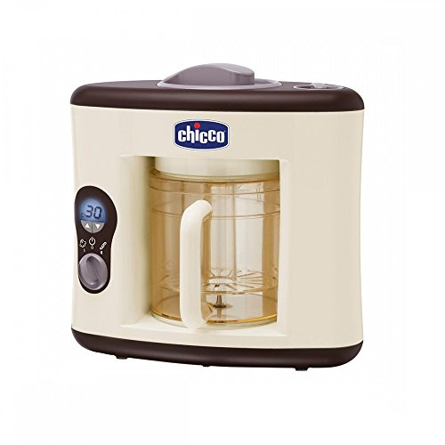 Chicco Robot Cuiseur Vapeur Mixeur Baby Pappa Blanc et Orange Blanc