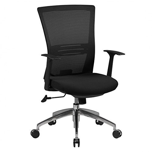 FineBuy Bürostuhl Stoffbezug Schreibtischstuhl Armlehne schwarz Chefsessel 120kg Drehstuhl Synchronmechanik X-XL Schwarz