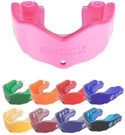 Shock Doctor Mouth Guard Sports, Hockey, Lacrosse, Baseball, Wrestling Moutguard, Gel Max Heavy Duty Protection & Custom Fit, Football Mouth Guard with Strap, Adult & Youth Mouthguard