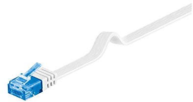 Goobay 96347 CAT 6A Cavo Piatto Pach, Rete, U/UTP, Bianco, 5 m Lunghezza del Cavo