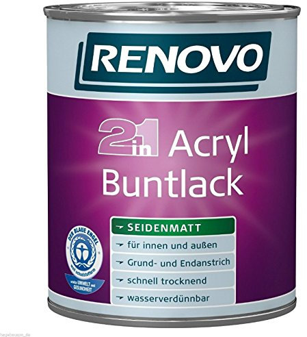 Acryl-Buntlack enzianblau 0,75 Liter seidenmatt Acryllack (13,32 €/Liter)