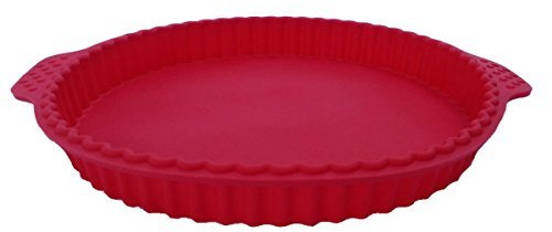 GMMH Obstbodenform 26 cm Rund Griff Kuchen Backform Kuchenform Brotbackform (rot)