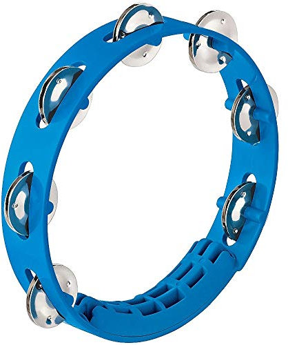 Nino Percussion Compact Tambourine Instrument - Musikinstrument für Kinder ab 3 Jahren - Durchmesser 8 Zoll - Kunststoff, Blau (NINO49SB)