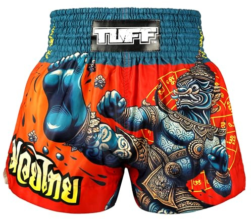 Tuff Sport Muay Thai Shorts Boxing Shorts Traditional Style Workout Set MMA Pants, Tuf-ms687-red, Large