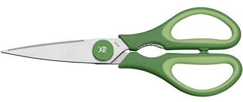 WMF Touch - Tijeras de Cocina 21 cm, Tijeras para el Hogar con Corte de Sierra y Abridor Integrado, Aptas para Diestros y Zurdos, Acero Inoxidable Cromargan, Verde