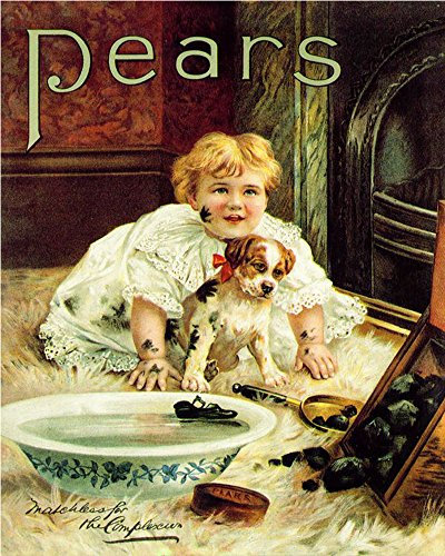 Pears Soap Puddy Muddy Paws Matchless for The Complexion Metal Wall Sign 6x8inches Plaque Vintage Retro Poster Art Picture Print