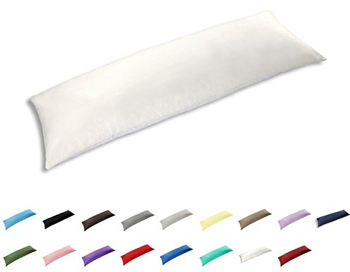 TAOSON Body Pillowcase 100% Cotton Long Pillow Cover 21x54 inches, White