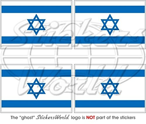 Israel Israelische Flagge jüdische 5,1 cm (50 mm) Vinyl bumper-helmet Sticker, Aufkleber X4
