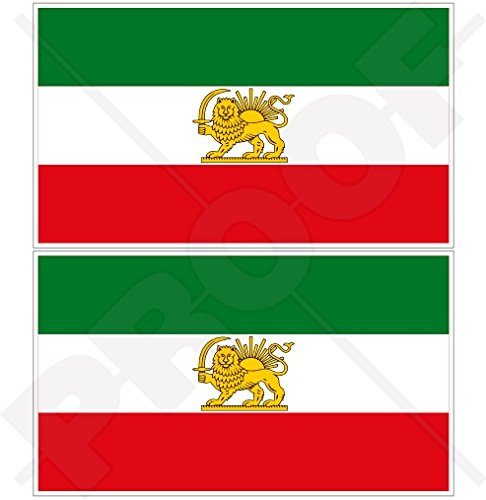 Iran Persia, Former Iranian Flag, Persian 3 (75mm) Vinyl Bumper Stickers, Decals x2
