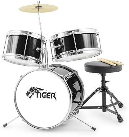 Tiger JDS7-BK - Batería de 3 piezas, color negro