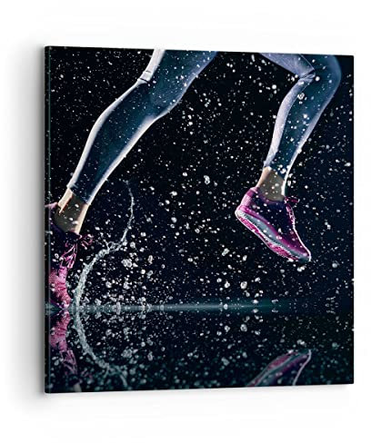 Bilder auf Leinwand 70x70cm Leinwandbild Laufen Lifestyle Leichtathletik Schuhe Groß Wanddeko Bild Schlafzimmer Deko Wandbilder Dekoration Wohnzimmer Wall Decor Canvas Wand Kunstdruck Art AC70x70-2900