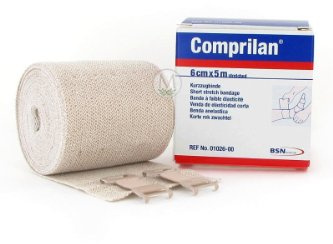 Comprilan Short Stretch Compression Bandage, 6cm x 5m Stretched, Latex Free Bandage
