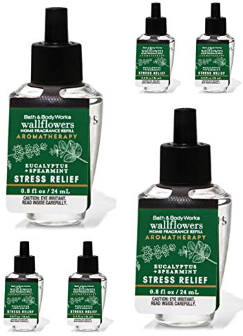 Bath & Body Works Eucalyptus Spearmint 6-Pack Wallflowers Sampler, 0.8 fl oz / 24 mL Each