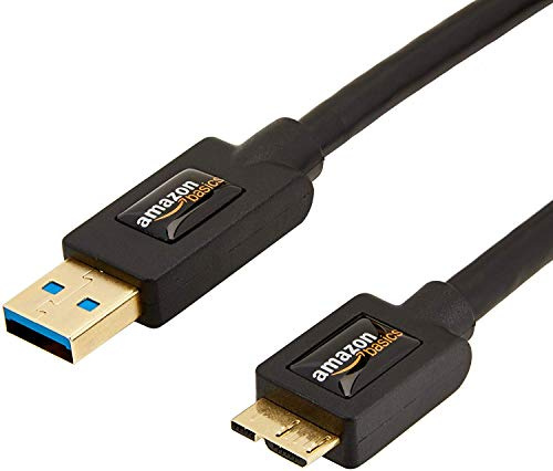 Amazon Basics Câble USB 3.0 de Type USB-A mâle vers Micro USB, 1.8 m, Noir