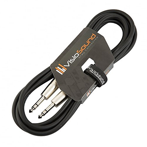 6.35mm 1/4 Stereo TRS Jack to Jack Balanced Audio Cable (Black, 3m) | Noiseless OFC Balanced Signal, Audio, Patch Cable / 11 Colours