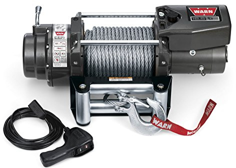 WARN 68801 16.5ti Series Electric 12V Heavyweight Thermometric Winch with Steel Cable Wire Rope: 7/16 Diameter x 90' Length, 8.25 Ton (16,500 lb) Pulling Capacity