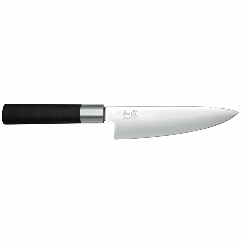 KAI Wasabi Svart kockkniv 15,0 cm bladlängd – rostfritt 6A/1K6 polerat rostfritt stål 58 (±1) HRC – svart polypropen handtag – kockkniv kökskniv – tillverkad i Japan
