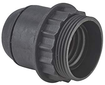 Douille ampoule - Soquet ampoule - Douille lumière - Douille de lampe - Douille E27 Chem 1/2 Filetee Avec Bague D58mm Raccord 10mm Noir - Debflex - 712700