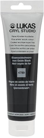 Lukas Cryl Studio 125 ml, Acrylfarbe in Premium-Qualität, Eisenoxidschwarz