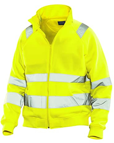 JOBMAN Workwear High Visibility Sweatshirt Jacket (X-Large, Yellow)