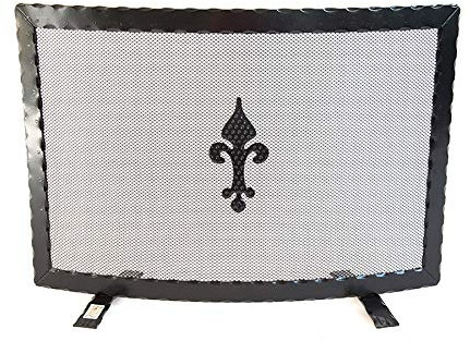 Funkenschutzgitter aus Schmiedeeisen gebogen 'gehämmertem' cm. 60