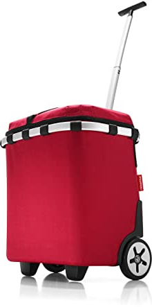 reisenthel carrycruiser iso in Rot – Tragbarer und verschließbarer Einkaufstrolley mit Kühlfunktion, stabilem Aluminiumrahmen, Schultergurt und herausnehmbarer Netz-Innentasche