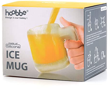 CKB LTD® The Make Your Own Ice - Juego de tazas de cerveza de hielo, ideal para cerveza, sidra divertida, de vidrio congelado, molde de plástico