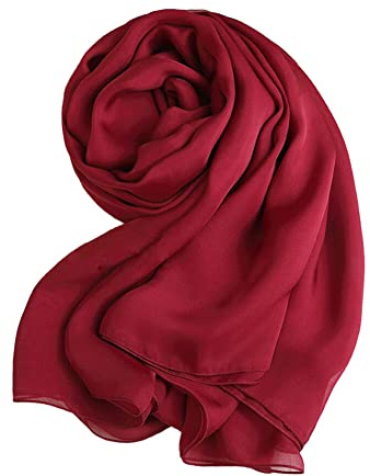 Forever Angel Luxus Damen Georgette Seidentuch 100% Seiden-schals Stola Halst¨¹cherr Hot Pink Ma?e 78.7X25.6 / 200cmX65cm