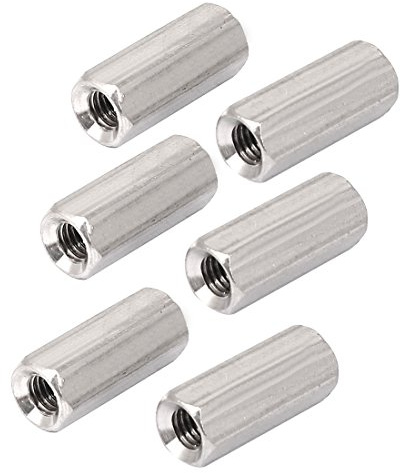 sourcing map 6 Stück M5x20mm Gewindestange Stangen Bolzen Sechskant Verbinder Tiefe Mutter