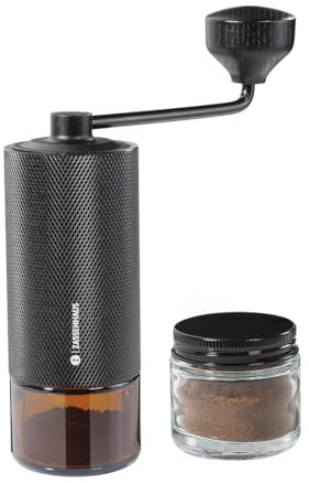 Zassenhaus manuelle Kaffeemühle BARISTA 2.0, Espressomühle, CNC gefrästes Edelstahlmahlwerk, Stufenlos einstellbar, praktischer Auffangbehälter mit Deckel