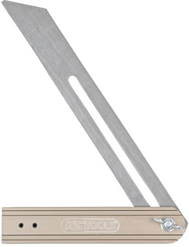 KS Tools 300.0230 Falsa Squadra con Base in Legno, 250 mm, Ghisa