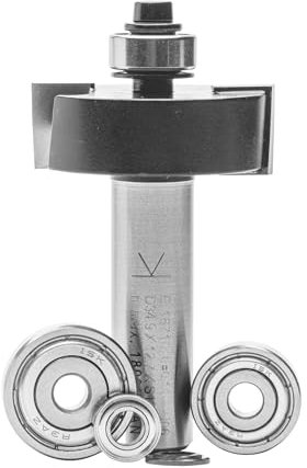 ENT 16710 Fraise à feuillurer Jeu Carbure, Queue (S) 12 mm, Diamètre (D) 34,9 mm, NL 12,7 mm, SL 40 mm, avec roulement