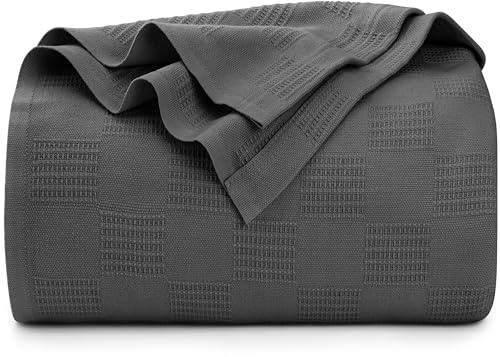 Premium Cotton Blanket Soft Breathable Thermal Blanket 350 GsmIdeal For Layering Any Bed