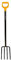 Fiskars Fourche à bêcher pour sols durs et caillouteux, Avec 4 dents, Longueur : 122 cm, Manche en acier de haute qualité, Noir/Orange, Solid, 1003458
