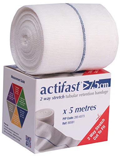 Activa Actifast 2 Way Stretch Tubular Retention Bandage 7.5cm x 5m Blue | Elastic Support & Dressing Retention Bandage | Comfortable Tubular Bandage for Secure Fit